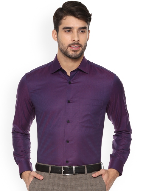 

Louis Philippe Men Purple Classic Regular Fit Self Design Formal Shirt
