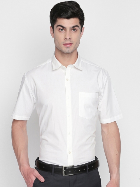 

ZIDO Men White Slim Fit Solid Formal Shirt