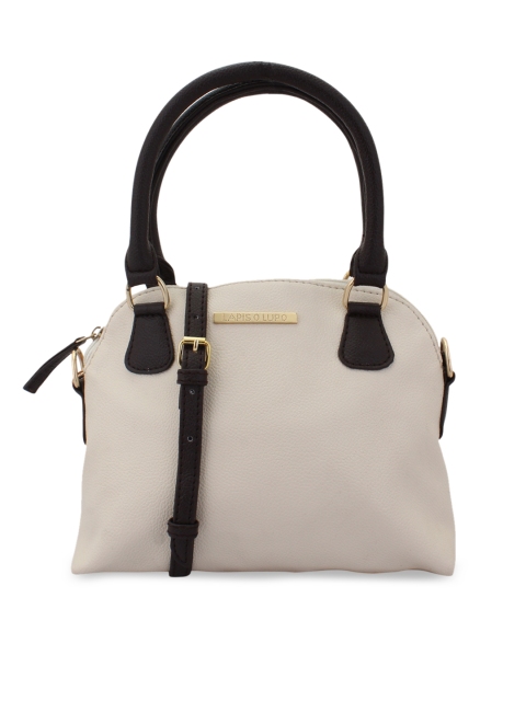 

Lapis O Lupo Cream-Coloured Solid Handheld Bag