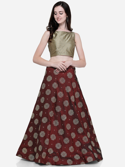 

Satrani Maroon Ready to Wear Lehenga with Blouse