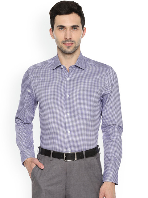 

Louis Philippe Men Blue Classic Regular Fit Checked Formal Shirt