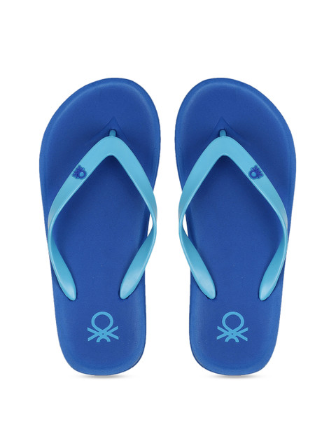 

United Colors of Benetton Men Blue Solid Thong Flip-Flops