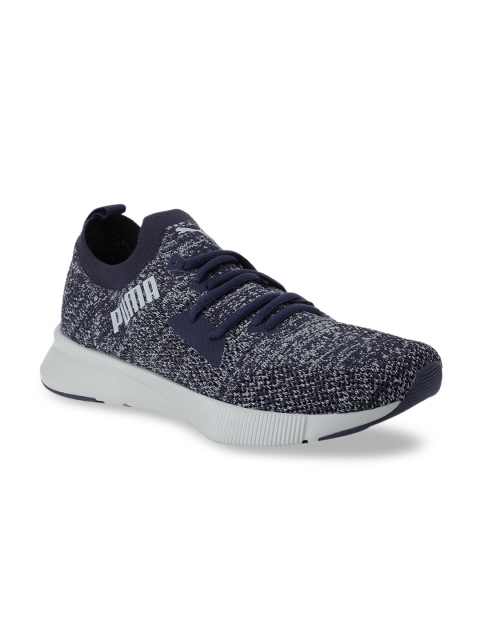 

Puma Men Navy Blue Flyer Runner Engineer Knit Peacoat-Quarr Running Shoes