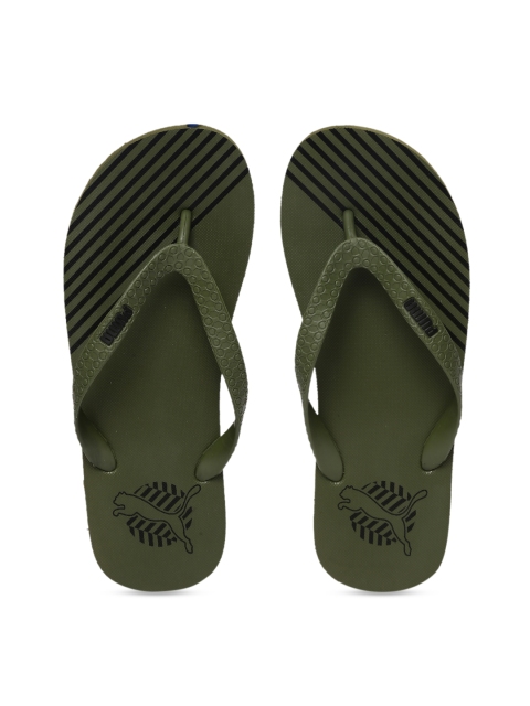 

Puma Unisex Olive Green Solid Thong Flip-Flops