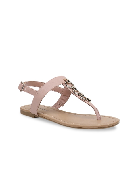 

Call It Spring Women Pink Solid Open Toe Flats