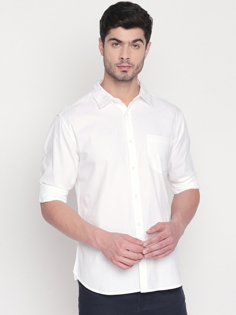 

BYFORD by Pantaloons Men White Slim Fit Solid Casual Shirt