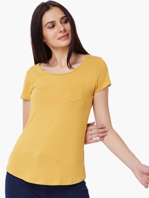

Fame Forever by Lifestyle Women Mustard Yellow Solid Top