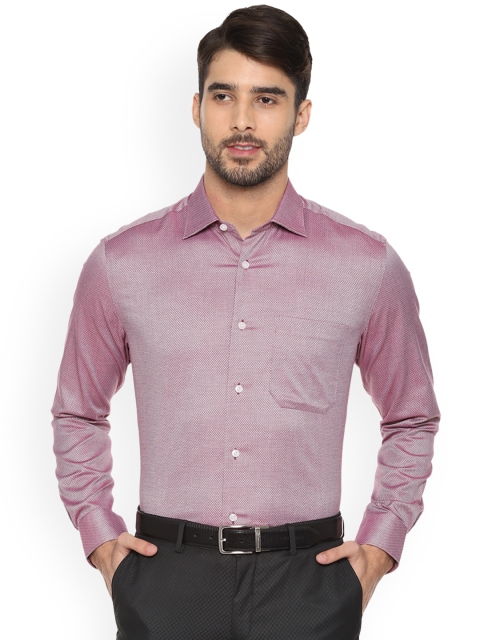 

Louis Philippe Men Maroon Classic Regular Fit Self Design Formal Shirt
