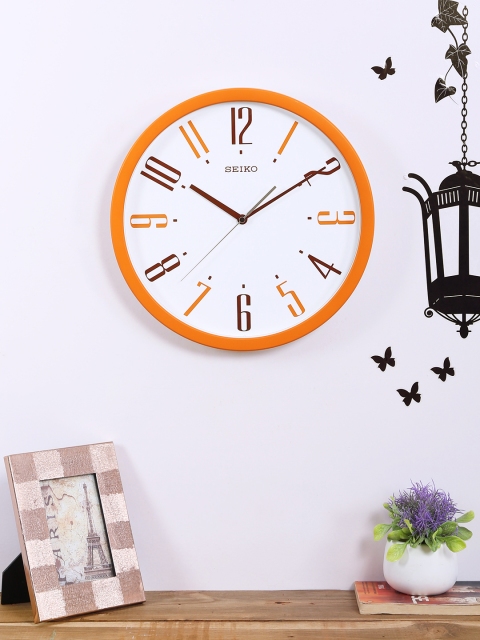

SEIKO White Round Solid Analogue Wall Clock