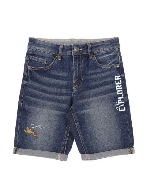 

Pantaloons Junior Boys Blue Washed Regular Fit Denim Shorts
