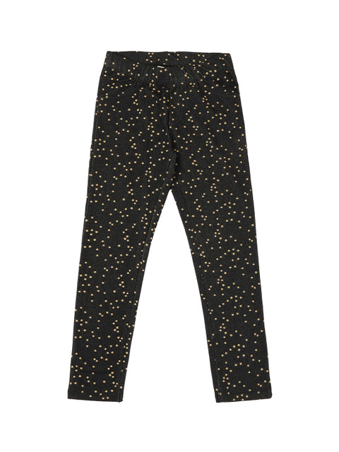 

Pantaloons Junior Girls Black Solid Ankle-Length Leggings