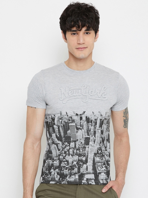 

Wear Your Mind Men Grey Printed Round Neck T-shirt