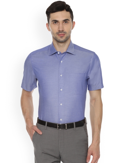 

Louis Philippe Men Blue Classic Regular Fit Solid Formal Shirt