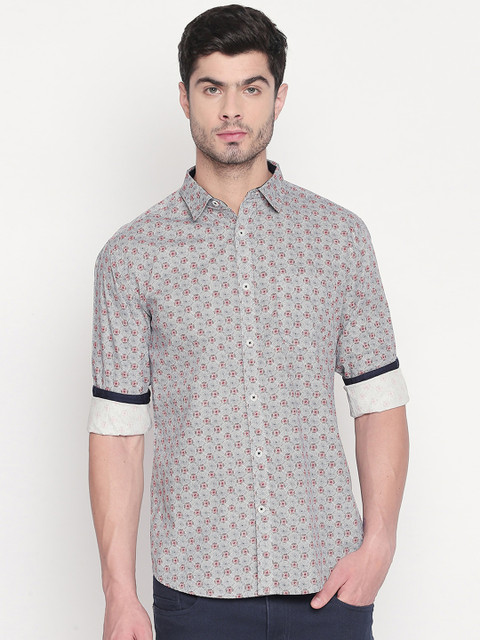 

BYFORD by Pantaloons Men Blue Slim Fit Printed Casual Shirt