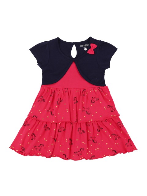 

Pantaloons Baby Girls Pink & Black A-Line Dress