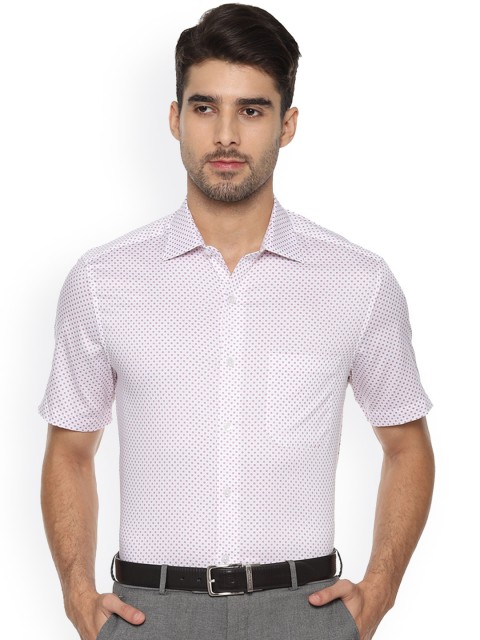 

Louis Philippe Men White Regular Fit Printed Formal Shirt