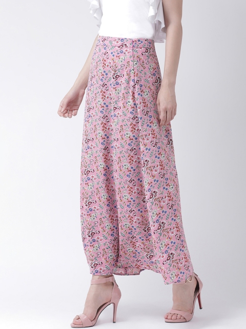 

The Vanca Women Pink Printed Flared Maxi Skirt