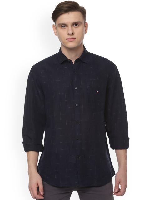 

Louis Philippe Sport Men Navy Blue Tight Slim Fit Checked Casual Shirt