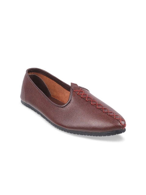 

Metro Men Maroon Leather Mojaris