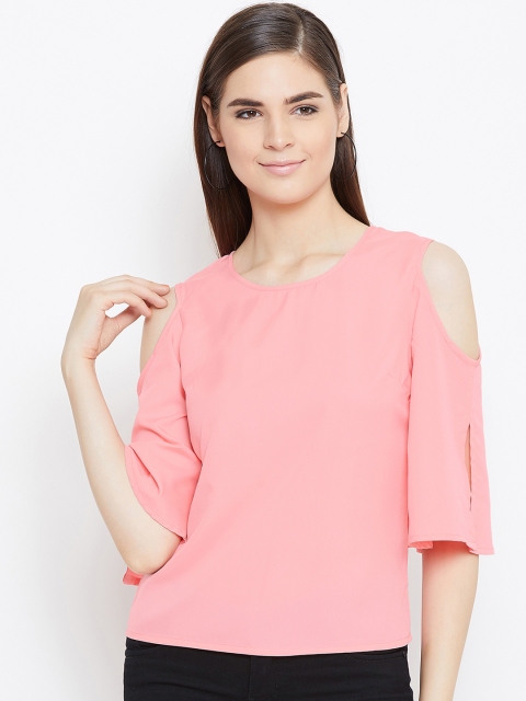 

CHROME & CORAL Women Pink Solid Top