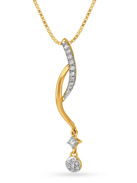 

Mia by Tanishq 14KT Yellow Gold Diamond Pendant With Quirky Design