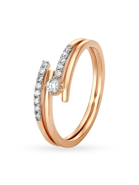 

Mia by Tanishq 14KT Rose Gold Diamond Finger Ring