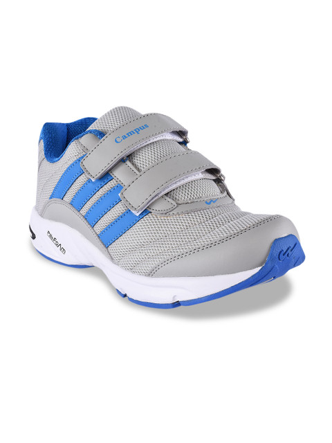 

Campus Men Grey & Blue Mesh Running Shoes