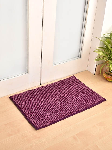 

Ariana Purple Solid Luxury Chenille Anti-Skid Bath Rug