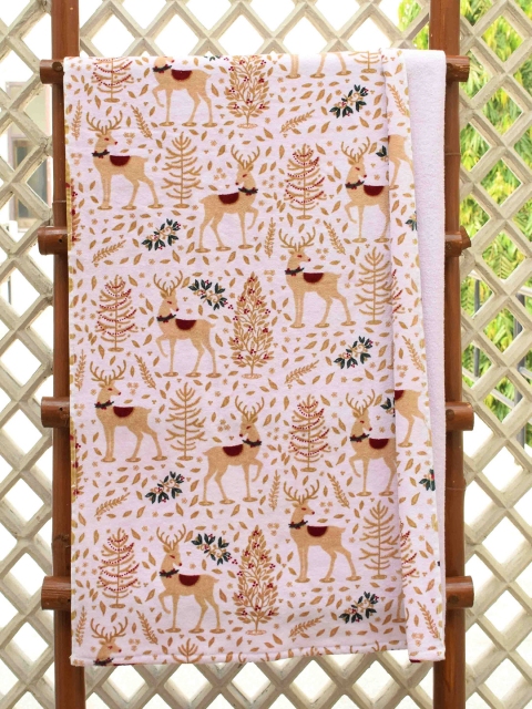 

Avira Home Pink & Brown Printed Cotton 500 GSM Bath Towel