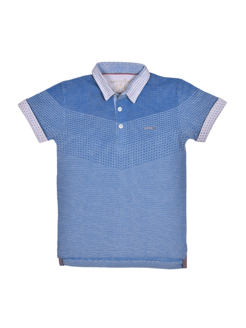 

Lil Tomatoes Boys Blue Printed Polo Collar T-shirt