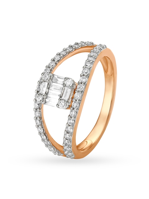 

Mia by Tanishq Women 14KT Rose Gold Diamond Finger Ring