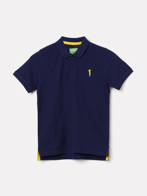 

Bossini Boys Navy Blue Solid Polo Collar T-shirt