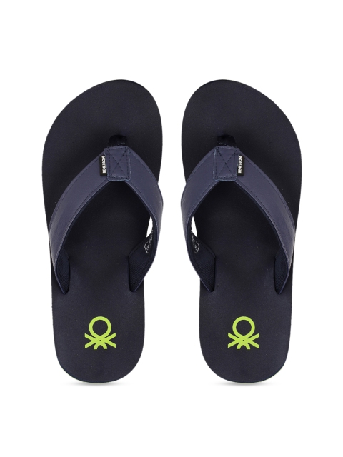

United Colors of Benetton Men Navy Blue Solid Thong Flip-Flops