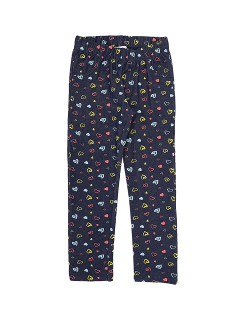 

Pantaloons Junior Girls Navy Blue Printed Ankle-Length Leggings