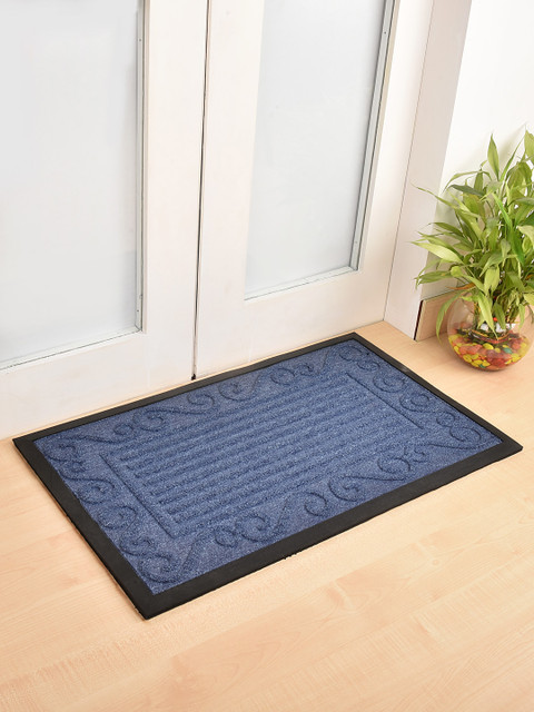 

Ariana Blue Tufted Polypropylene Rectangular Anti-Skid Doormat