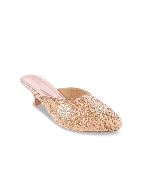 

Metro Women Gold-Toned Solid Mules