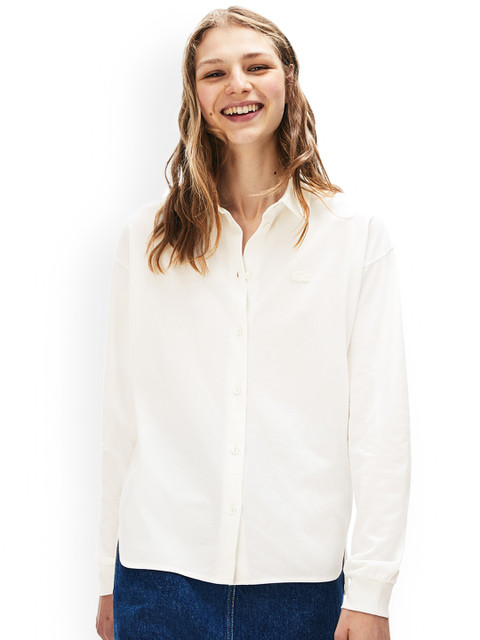 

Lacoste Women White Regular Fit Solid Casual Shirt