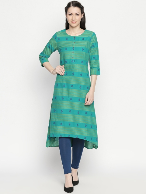 

RANGMANCH BY PANTALOONS Women Green Printed A-Line Kurta