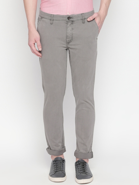 

BYFORD by Pantaloons Men Grey Slim Fit Solid Regular Trousers