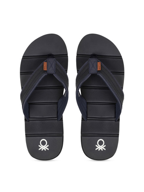 

United Colors of Benetton Men Navy Blue Solid Thong Flip-Flops