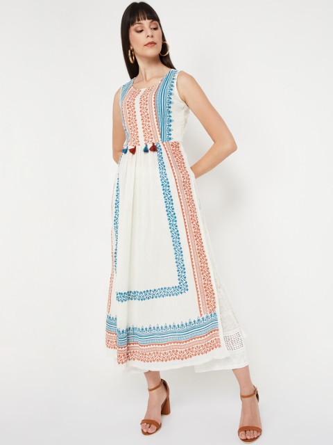 

Colour Me by Melange Women Off-White Printed Anarkali Kurta