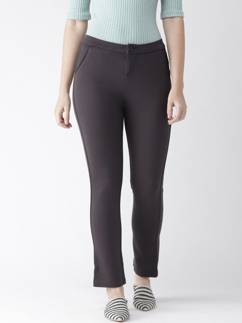 

Xpose Women Grey Smart Straight Fit Solid Formal Trousers