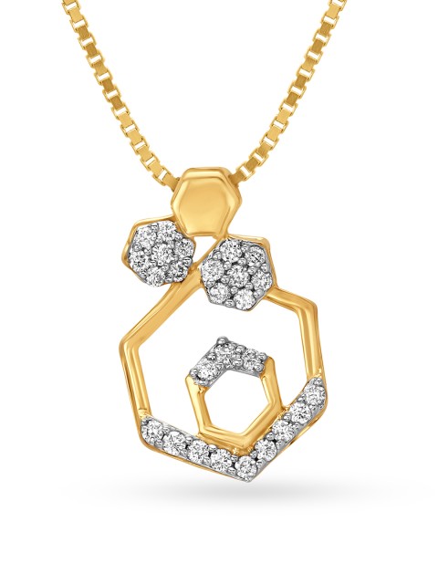 

Mia by Tanishq 14KT Yellow Gold Diamond Geometric-Shaped Pendant
