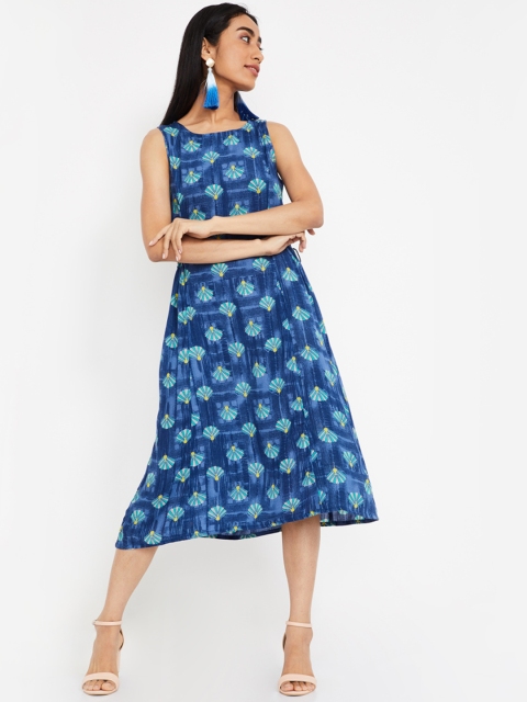 

Colour Me by Melange Women Navy Blue A-Line Dress