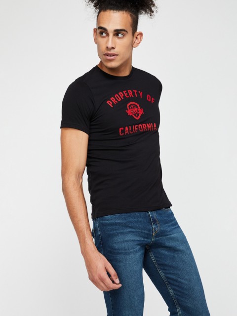 

UCLA Men Black Printed Round Neck T-shirt