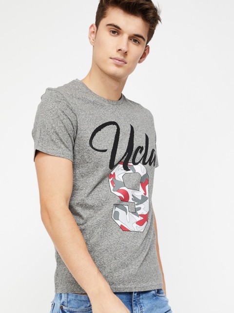 

UCLA Men Grey Printed Round Neck T-shirt