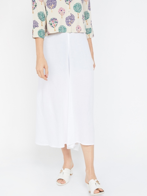 

Colour Me by Melange Women White Solid Palazzos
