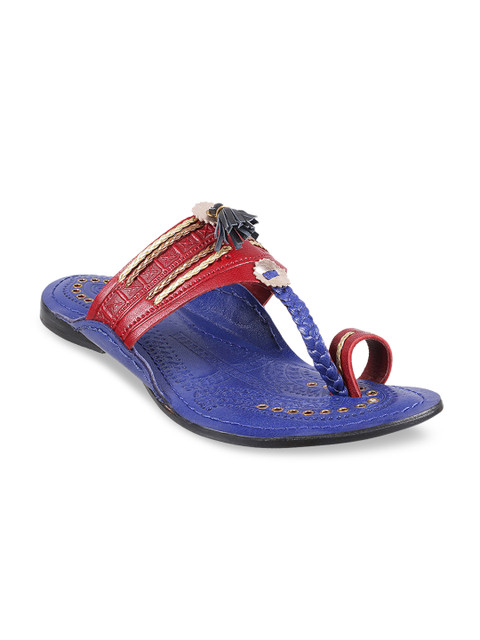 

Metro Men Red & Blue Leather Comfort Sandals