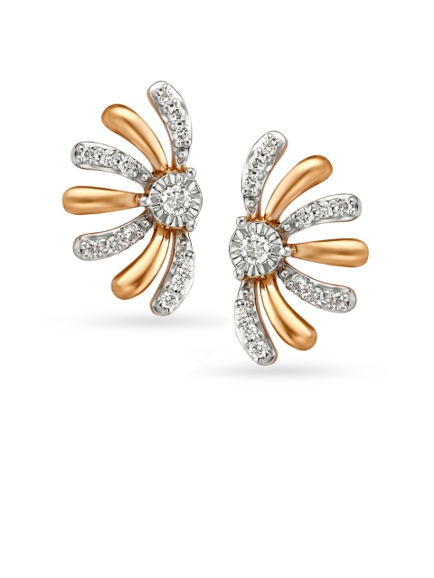 

Mia by Tanishq 14KT White and Rose Gold Diamond Stud Earrings