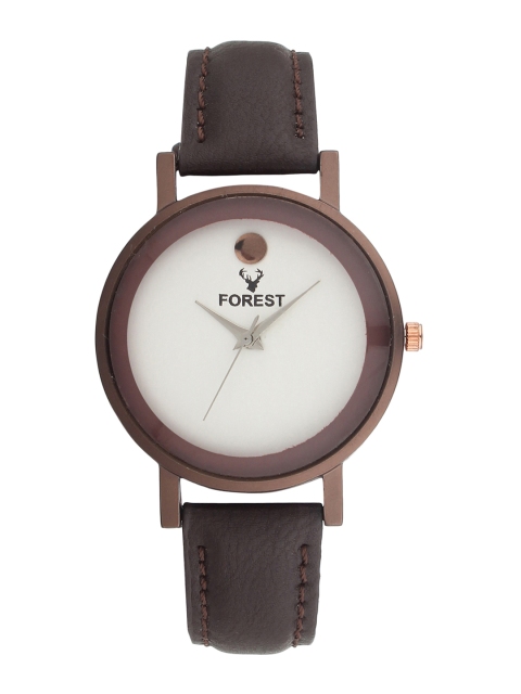 

Hobforestessentials Women White Leather Analogue Watch FR-302L-BR